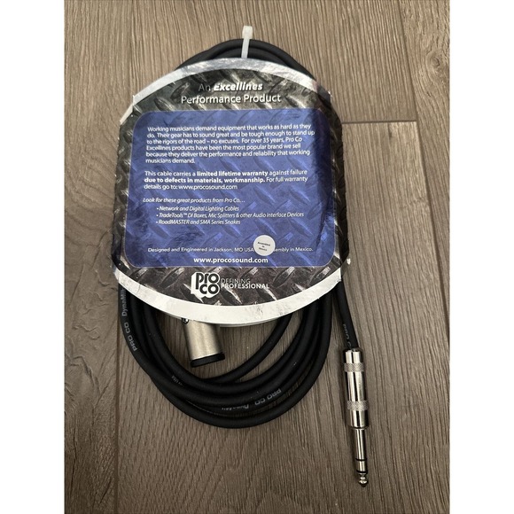 Pro Co BPBQBQF-10 Excellines Balanced Patch Cable - 10 foot - Picture 2 of 2